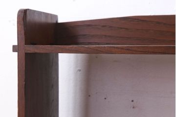 レトロ家具　栓材製　古い木のレトロな楔(くさび)式本棚(ディスプレイラック)