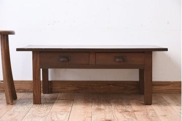 レトロ家具　古い栓材製のレトロなアンティーク文机