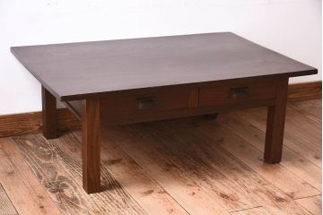 レトロ家具　古い栓材製のレトロなアンティーク文机