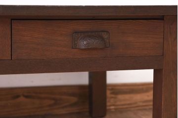 レトロ家具　古い栓材製のレトロなアンティーク文机