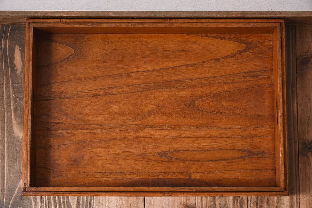 アンティーク雑貨　総桐材　古い木製のアンティーク衣装盆2つセット(トレー)