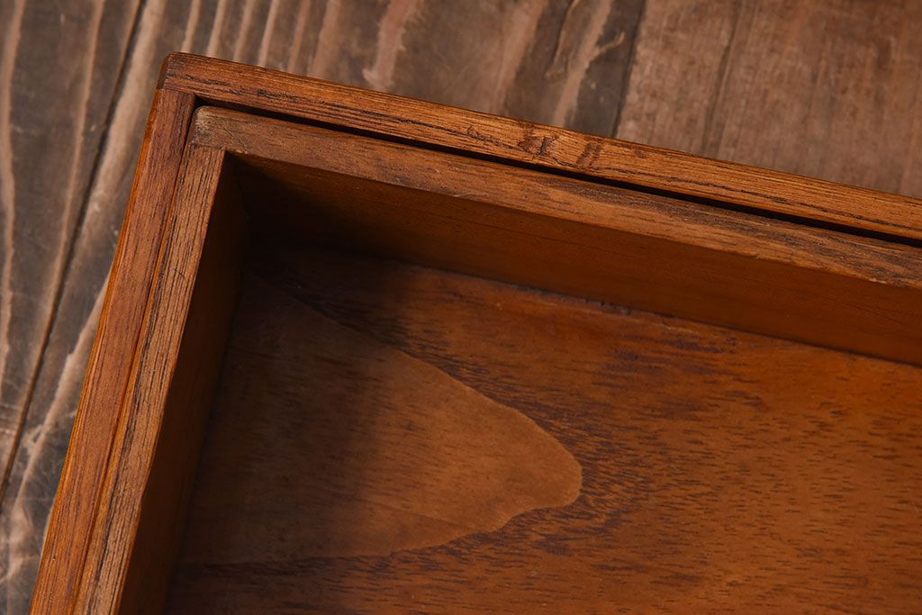 アンティーク雑貨　総桐材　古い木製のアンティーク衣装盆2つセット(トレー)