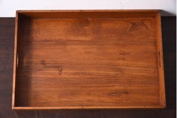 アンティーク雑貨　総桐材　古い木製のアンティーク衣装盆2つセット(トレー)