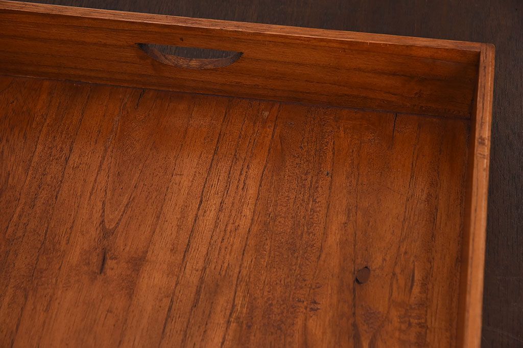 アンティーク雑貨　総桐材　古い木製のアンティーク衣装盆2つセット(トレー)