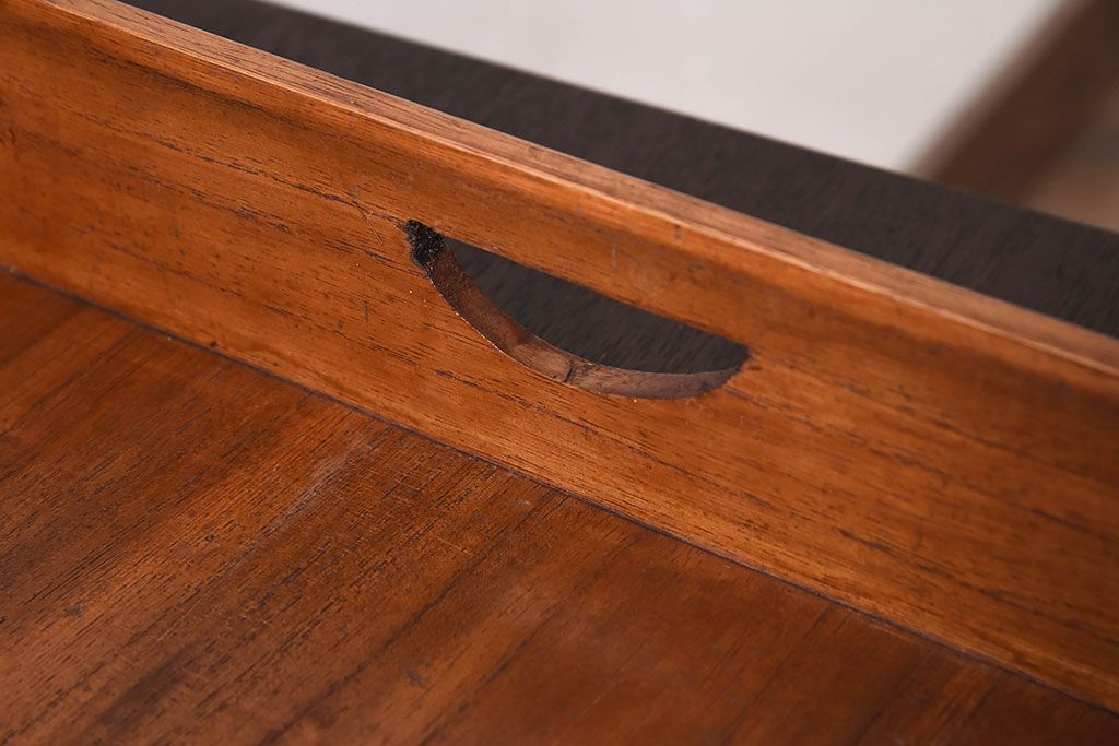 アンティーク雑貨　総桐材　古い木製のアンティーク衣装盆2つセット(トレー)