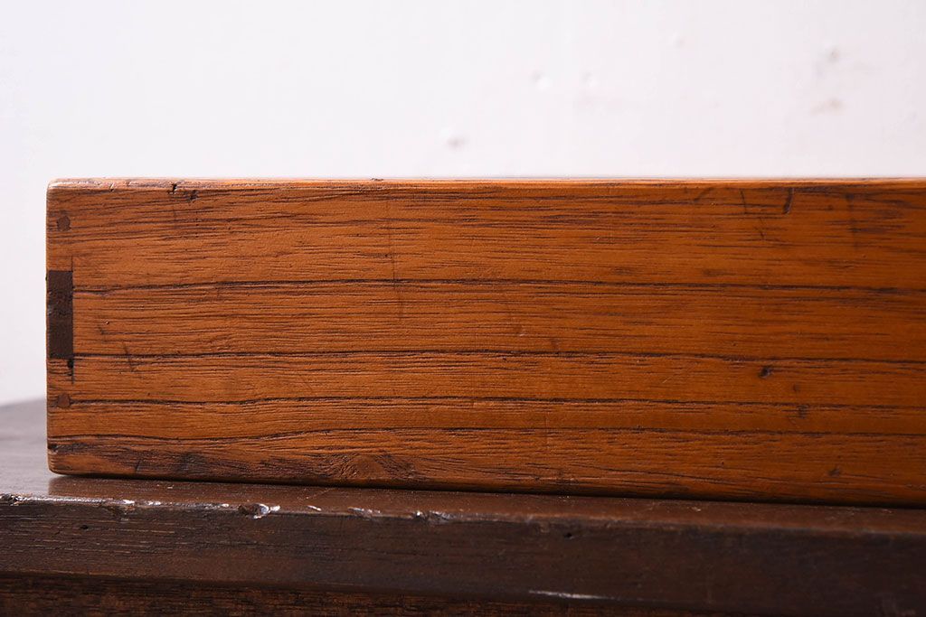 アンティーク雑貨　総桐材　古い木製のアンティーク衣装盆2つセット(トレー)