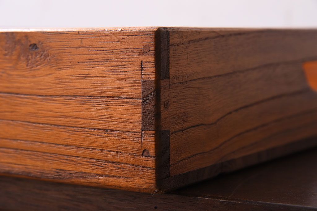 アンティーク雑貨　総桐材　古い木製のアンティーク衣装盆2つセット(トレー)