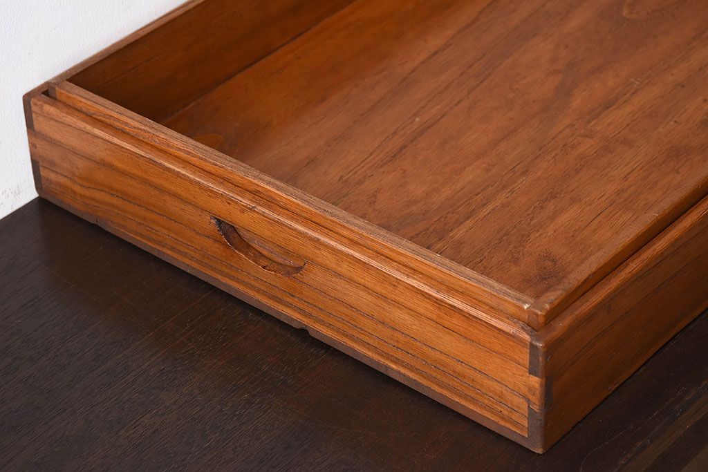 アンティーク雑貨　総桐材　古い木製のアンティーク衣装盆2つセット(トレー)