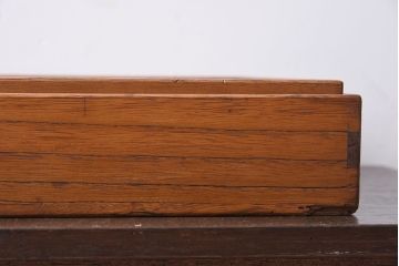 アンティーク雑貨　総桐材　古い木製のアンティーク衣装盆2つセット(トレー)