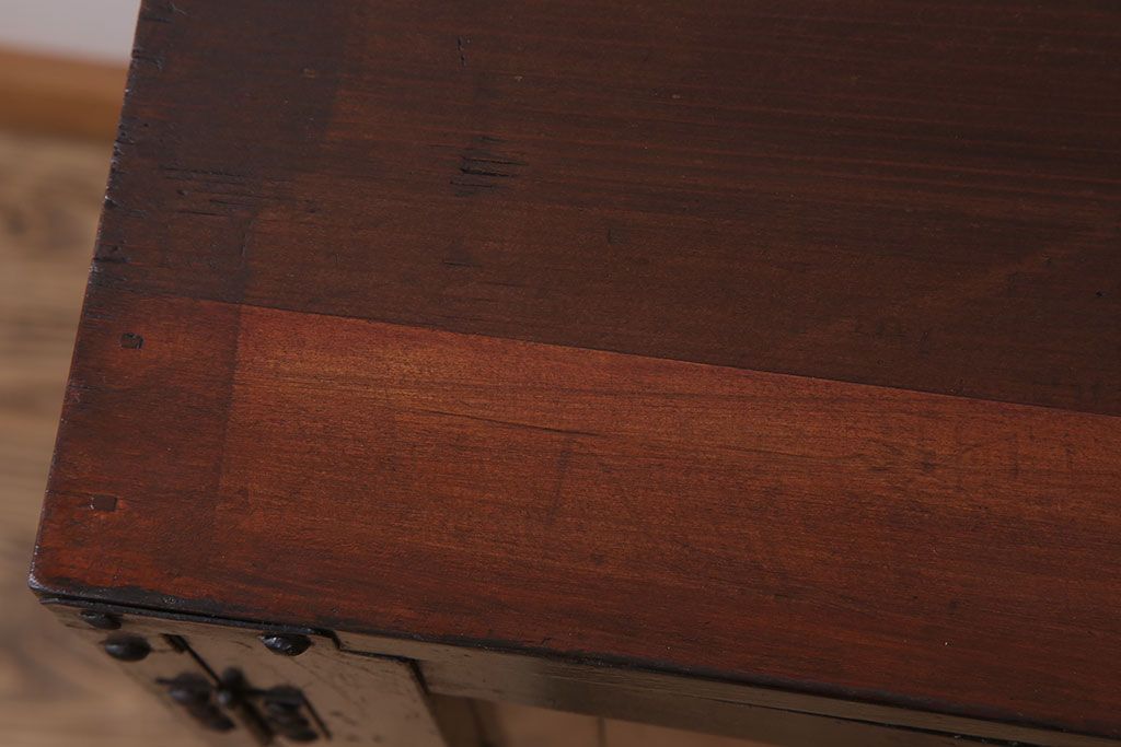 アンティーク家具　前面欅玉杢材　古い木製の小ぶりな時代戸棚