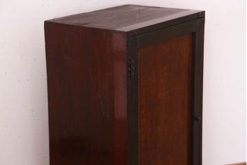 アンティーク家具　前面欅玉杢材　古い木製の小ぶりな時代戸棚