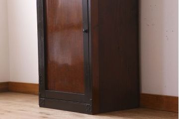 アンティーク家具　前面欅玉杢材　古い木製の小ぶりな時代戸棚