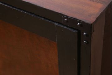 アンティーク家具　前面欅玉杢材　古い木製の小ぶりな時代戸棚