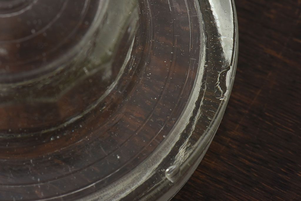 アンティーク雑貨　昭和レトロなガラス蓋のアンティークガラス瓶