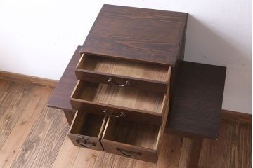 アンティーク家具　古民具・骨董　檜材製　味わい深いアンティーク小引き出し