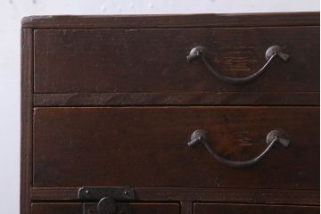 アンティーク家具　古民具・骨董　檜材製　味わい深いアンティーク小引き出し