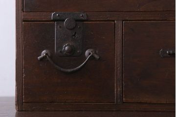 アンティーク家具　古民具・骨董　檜材製　味わい深いアンティーク小引き出し