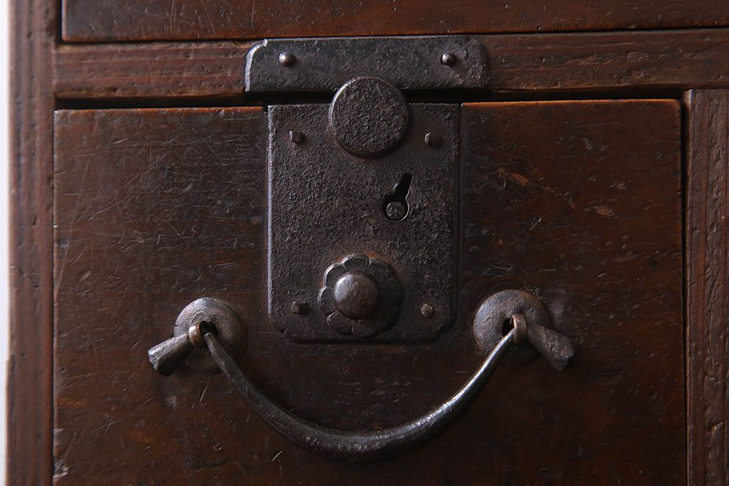 アンティーク家具　古民具・骨董　檜材製　味わい深いアンティーク小引き出し