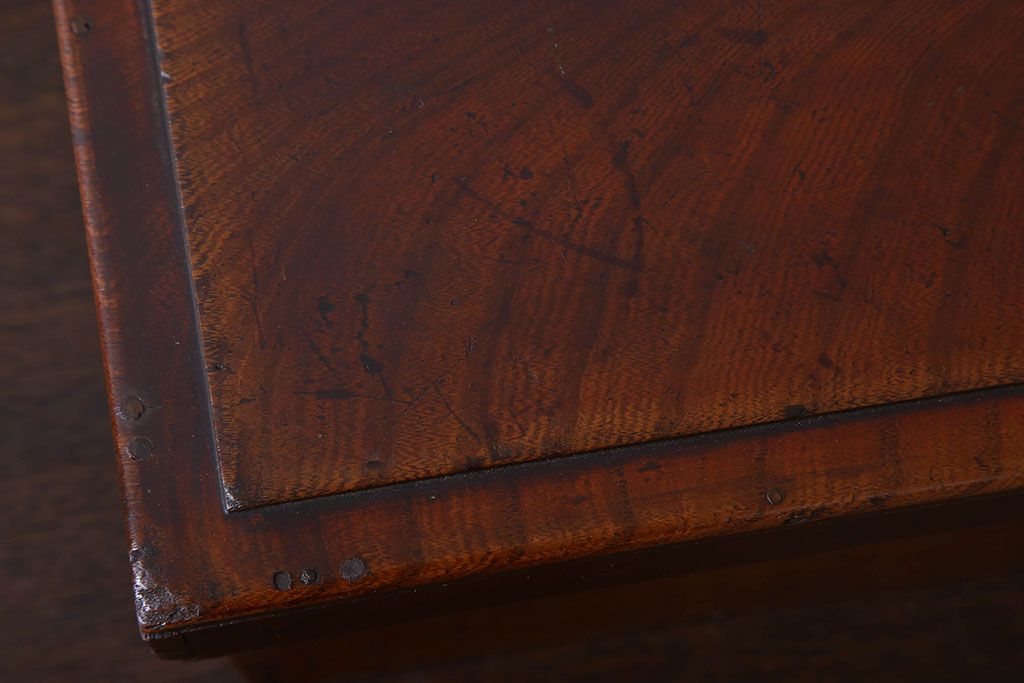 アンティーク雑貨　古民具・骨董　総欅材　漆塗り　アンティーク木箱