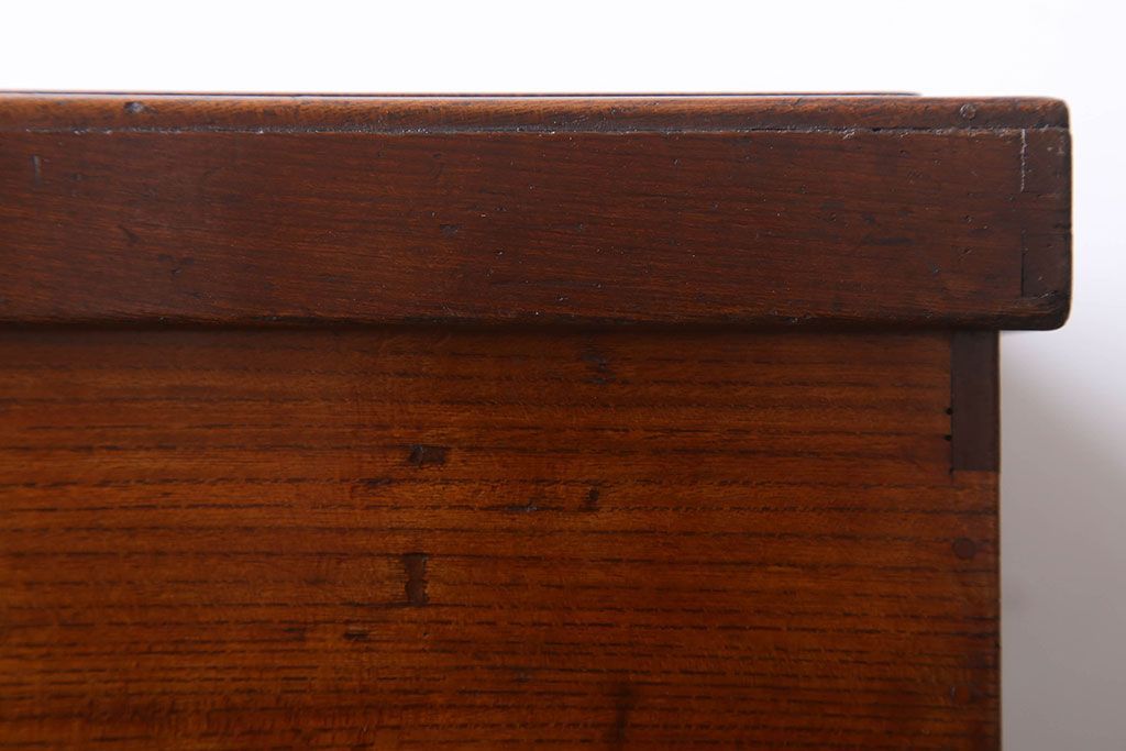 アンティーク雑貨　古民具・骨董　総欅材　漆塗り　アンティーク木箱