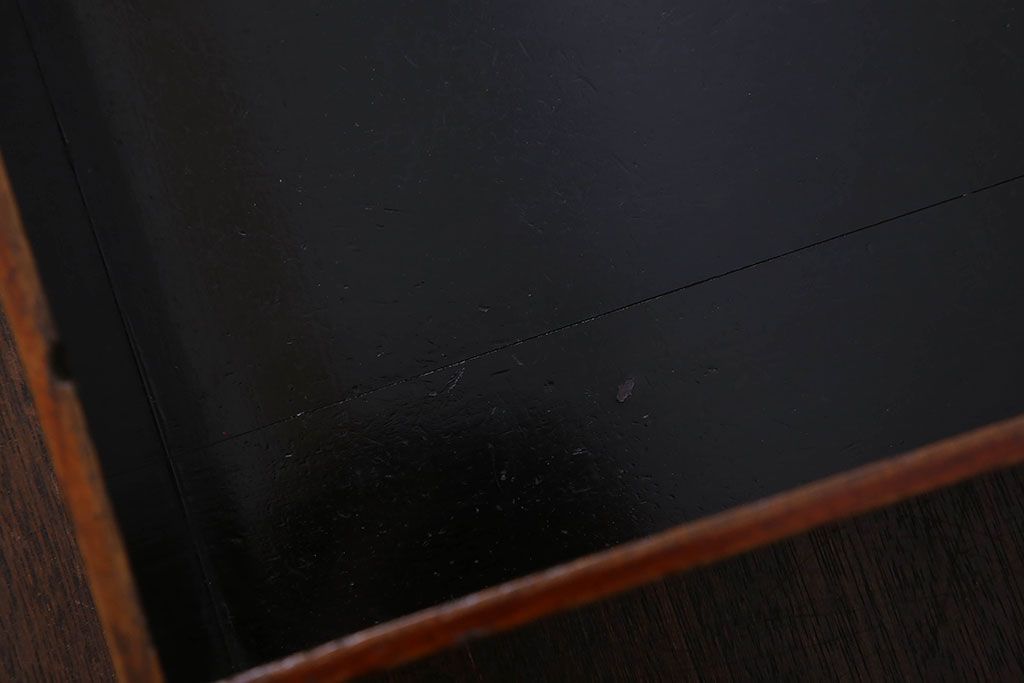 アンティーク雑貨　古民具・骨董　総欅材　漆塗り　アンティーク木箱