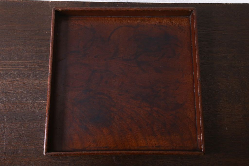 アンティーク雑貨　古民具・骨董　総欅材　漆塗り　アンティーク木箱