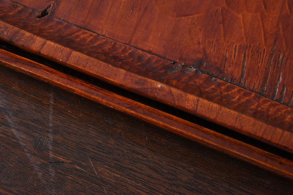 アンティーク雑貨　アンティーク　讃岐彫　古い松材の刳り貫き角盆2枚セット