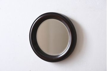 アンティーク雑貨　ビンテージ　松本民芸家具　小さな壁掛け丸鏡(ウォールミラー)