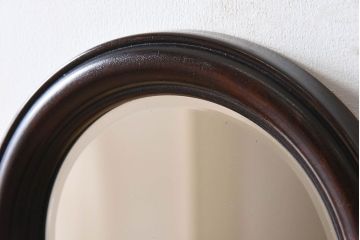 アンティーク雑貨　ビンテージ　松本民芸家具　小さな壁掛け丸鏡(ウォールミラー)