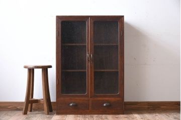 アンティーク家具　古民具・骨董　古い桐材のアンティーク本箱(ブックケース)