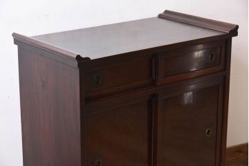 アンティーク家具　明治大正期　アンティーク　総欅材製の茶棚