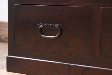 アンティーク家具　明治大正期　アンティーク　総欅材製の茶棚