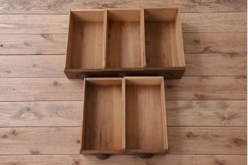 レトロ家具　両面使用可能!レトロな和製アンティークの大ぶりな片袖机(デスク)