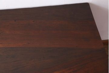 レトロ家具　両面使用可能!レトロな和製アンティークの大ぶりな片袖机(デスク)