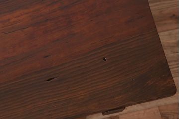 レトロ家具　両面使用可能!レトロな和製アンティークの大ぶりな片袖机(デスク)