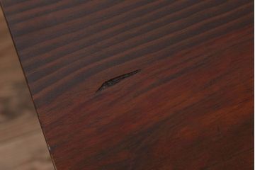 レトロ家具　両面使用可能!レトロな和製アンティークの大ぶりな片袖机(デスク)