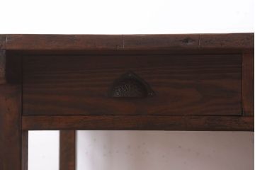 レトロ家具　両面使用可能!レトロな和製アンティークの大ぶりな片袖机(デスク)