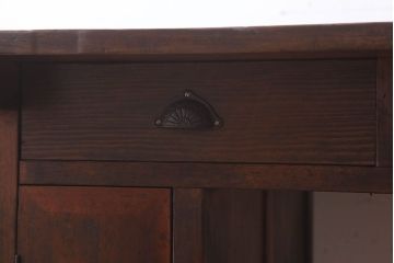 レトロ家具　両面使用可能!レトロな和製アンティークの大ぶりな片袖机(デスク)