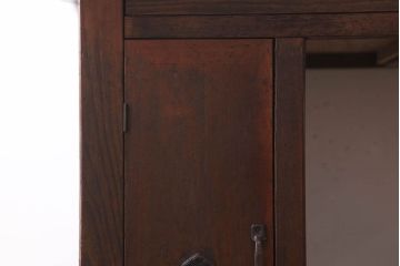 レトロ家具　両面使用可能!レトロな和製アンティークの大ぶりな片袖机(デスク)