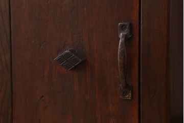 レトロ家具　両面使用可能!レトロな和製アンティークの大ぶりな片袖机(デスク)