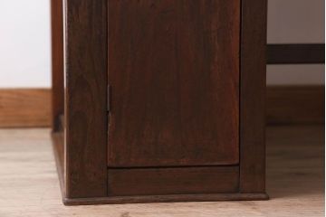 レトロ家具　両面使用可能!レトロな和製アンティークの大ぶりな片袖机(デスク)