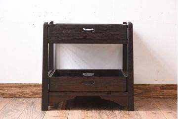 アンティーク家具　総桐材製の和モダンな乱れ盆(2段衣装盆)