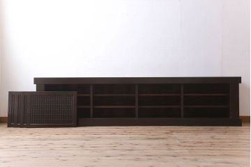 アンティーク家具　特大サイズ!アンティーク九尺水屋箪笥ローボード(2)(テレビ台、キャビネット、収納棚)