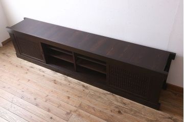 アンティーク家具　特大サイズ!アンティーク九尺水屋箪笥ローボード(2)(テレビ台、キャビネット、収納棚)