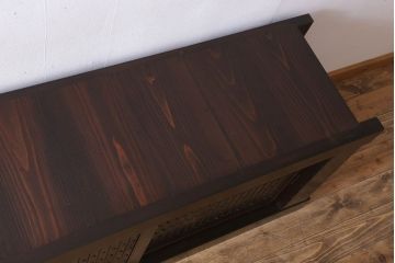 アンティーク家具　特大サイズ!アンティーク九尺水屋箪笥ローボード(2)(テレビ台、キャビネット、収納棚)