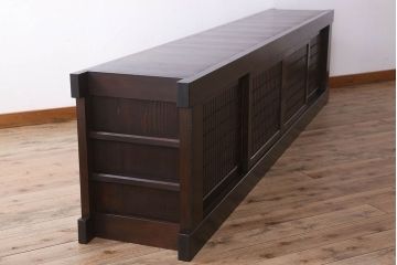 アンティーク家具　特大サイズ!アンティーク九尺水屋箪笥ローボード(2)(テレビ台、キャビネット、収納棚)