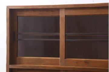 アンティーク家具　檜材　アンティーク　古い木味の大ぶりな収納棚