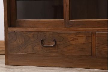 アンティーク家具　檜材　アンティーク　古い木味の大ぶりな収納棚