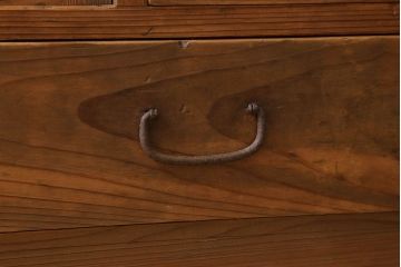 アンティーク家具　檜材　アンティーク　古い木味の大ぶりな収納棚