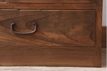 アンティーク家具　檜材　アンティーク　古い木味の大ぶりな収納棚